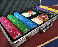 Jetons de Poker en métal classiques, Texas, personnalisés, avec boîte en Aluminium argenté