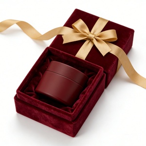 High-End Matte Dark Red Cosmetic Lotion Cream <b>Jar</b> <b>Empty</b> Frosted Wide Mouth Face Cream Lid Rose Gold Glass Plastic Cap - Product Image 3
