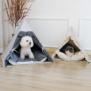 <span class=keywords><strong>Tenda</strong></span> di lusso portatile per cani e gatti per casa pieghevole <span class=keywords><strong>in</strong></span> <span class=keywords><strong>lino</strong></span> con tela di cotone cuscino per letto esterno Multi-stile letto per interni - Product Image 6