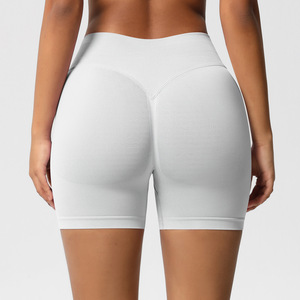 Shorts de sport sans couture extensibles 4 directions pour femme, taille côtelée, contrôle du ventre, effet push-up, compression, respirant, pour gym et yoga - Product Image 4