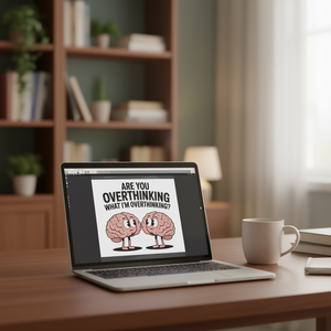 ¿Estás pensando demasiado en lo que yo estoy pensando? Camiseta de manga larga con humor para pensadores excesivos. - Product Image 3