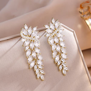 ROKOL EP1072, pendientes de boda de circonita cúbica de alta calidad para mujer, pendientes llamativos 2025, pendientes de lujo para Boda nupcial - Product Image 4