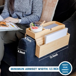 Tre Non-Slip <span class=keywords><strong>sofa</strong></span> tay vịn Khay bảng couch cup chủ cánh tay khay tổ chức với <span class=keywords><strong>Side</strong></span> lưu trữ túi - Product Image 4