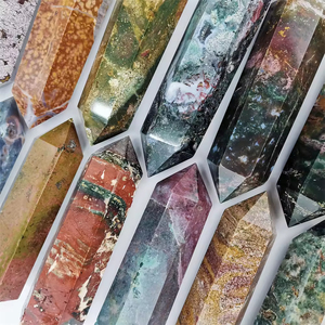 Torre de Cristal de Jaspe Oceánico Natural Pulido al por Mayor, Varita de Cristal Curativa, Espécimen Mineral de Piedra Tallada, Puntas de Cristal - Product Image 1
