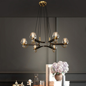 Suspension Candeli de style rétro européen Lumière d'intérieur Pendentif en cuivre moderne Décoration de salon de salle à manger - Product Image 4