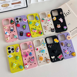 เคสโทรศัพท์ซิลิโคนลายการ์ตูนน่ารัก KT Charms สำหรับ iPhone 17 16 15 14 Pro Max ลายสัตว์ 3 มิติ แบบยาง  พร้อมรูระบายความร้อน  ฝาหลัง DIY - Product Image 1