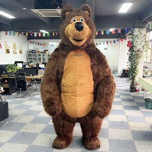 Costume Gonfiabile Mascotte Gigante di <span class=keywords><strong>Masha</strong></span> <span class=keywords><strong>e</strong></span> <span class=keywords><strong>Orso</strong></span>, Tuta Peluche da Passeggio per Halloween, Scherzi Virali TikTok ed Eventi Festa - Product Image 2