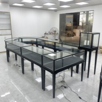 Vitrine à bijoux en verre haut de gamme Hongzhan, cadre en acier inoxydable plaqué titane, verre trempé transparent, pour centre commercial