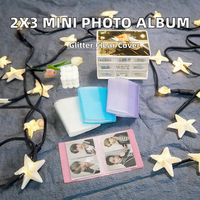 Album photo portable 2x3 mini en gros, 64 pochettes, classeur de cartes en PVC transparent pailleté pour collection de films Instax Mini et photos de fête