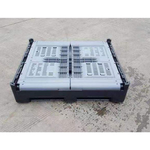 Caja de palés de plástico plegable de una cara de HDPE reciclado, contenedor plegable de entrada de 4 vías para logística de almacenamiento de frutas y verduras - Product Image 2
