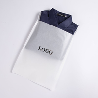 Sacs en papier glassine biodégradables autocollants, pochettes translucides, logo personnalisé, résistants à l'humidité, réutilisables pour vêtements et chaussures