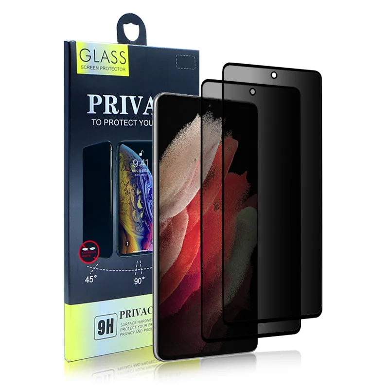 Maxun Hoogwaardige Full Cover 2.5D Anti Spy Privacy Screen Protector Voor Iphone Voor Samsung Volledige Cover Privacy Screen Protector