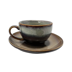 Factory Custom Japanese Retro Kiln Change Latte Coffee Mug 3oz 6oz 9oz Creative Ceramic Coffee Cup and Saucer <b>Set</b> - Product Image 3