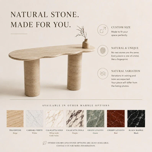 OEM ODM Minimalist Contemporary <b>Hallway</b> Beige Travertine Console <b>Table</b> Customized - Product Image 5
