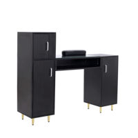 Table de manucure HONGZI au design moderne avec tiroirs, mobilier de salon en bois pour salons de beauté et salons de séjour