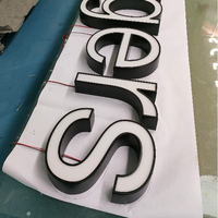 YIJIAO Lettres en métal lumineuses populaires à éclairage frontal, lettres en acrylique lumineuses avec capuchon de finition pour porte de magasin