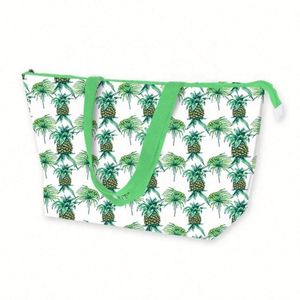 Stylish Lovely Waterproof Foldable Polyester Tote Beach Bags Custom Silk <b>Screen</b> Printing Customizable Size for Summer Spring - Product Image 2