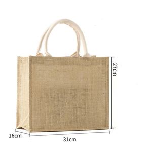 Sac en toile de jute réutilisable et écologique, personnalisé avec logo, style bouton, pour cadeaux d'entreprise et d'affaires, vente en gros - Product Image 4