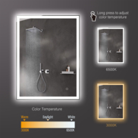 Miroir Mural LED Anti-buée à Capteur Tactile Intelligent, Miroir de Salle de Bain LED Rectangulaire Moderne, 3 Ans d'Éclairage Inclus - Offre Spéciale