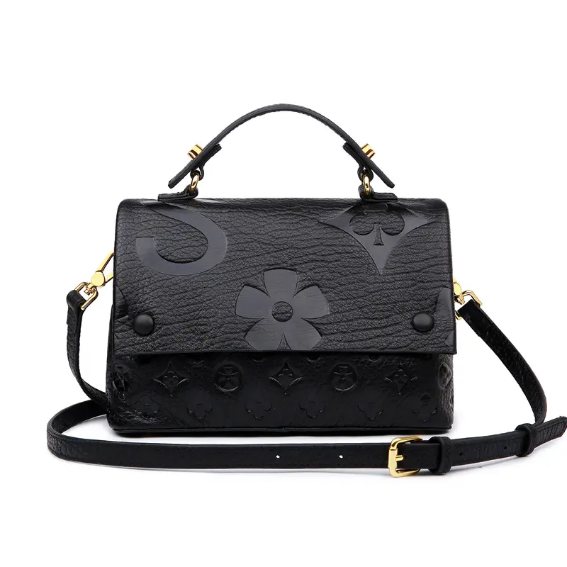 2023 new soft genuine leather handbag for women European and American retro style cowhide shoulder bag Fashion crossbody bag