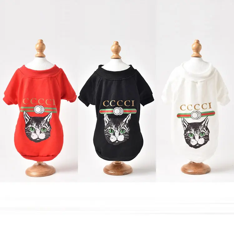 T-Shirt per cani morbido abbigliamento traspirante cucciolo Costume Casual accogliente gilet Outfit Cat Pattern abbigliamento sportivo per cani di piccola taglia media Cat