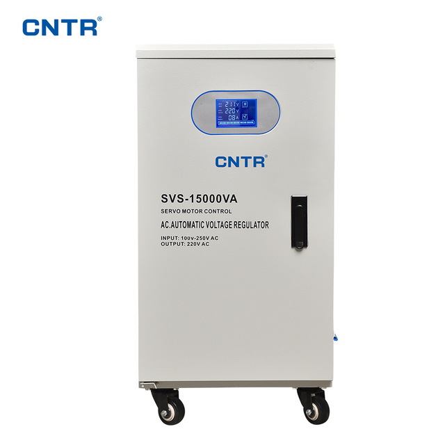 SVS-15kVA Single-phase 220V Servo Type Voltage Stabilizer with LCD Display AVR Upright Voltage Stabilizer