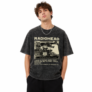 Factory Custom Men T-<strong>shirt</strong> Bends Vintage Letter Pattern 100% Cotton Washed Short Sleeve Regular Fit Breathable Unisex T-<strong>shirt</strong> - Product Image 6