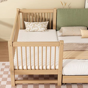 Durable and Stylish Kids' <b>Cribs</b> Solid Wood and Density <b>Board</b> Baby <b>Crib</b> with Sturdy Drawers Elegant Furniture for Children - Product Image 3