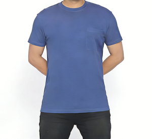 T-shirt décontracté ample et respirant pour homme grande taille, vente en gros OEM, t-shirts pour homme de couleur unie - Product Image 1