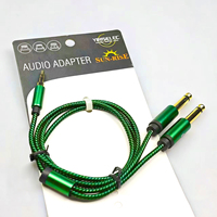 Cable de Audio de 3.5mm a Doble 6.35mm, Divisor 1 a 2 para Teléfono, Mezclador, Cable de Conexión para Laptop