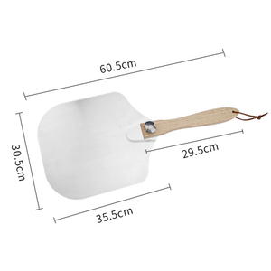 <span class=keywords><strong>Pala</strong></span> para Pizza Desmontable de Aluminio para Uso Doméstico, Antiadherente, de Acero Inoxidable, con Mango de Madera Plegable - Product Image 2