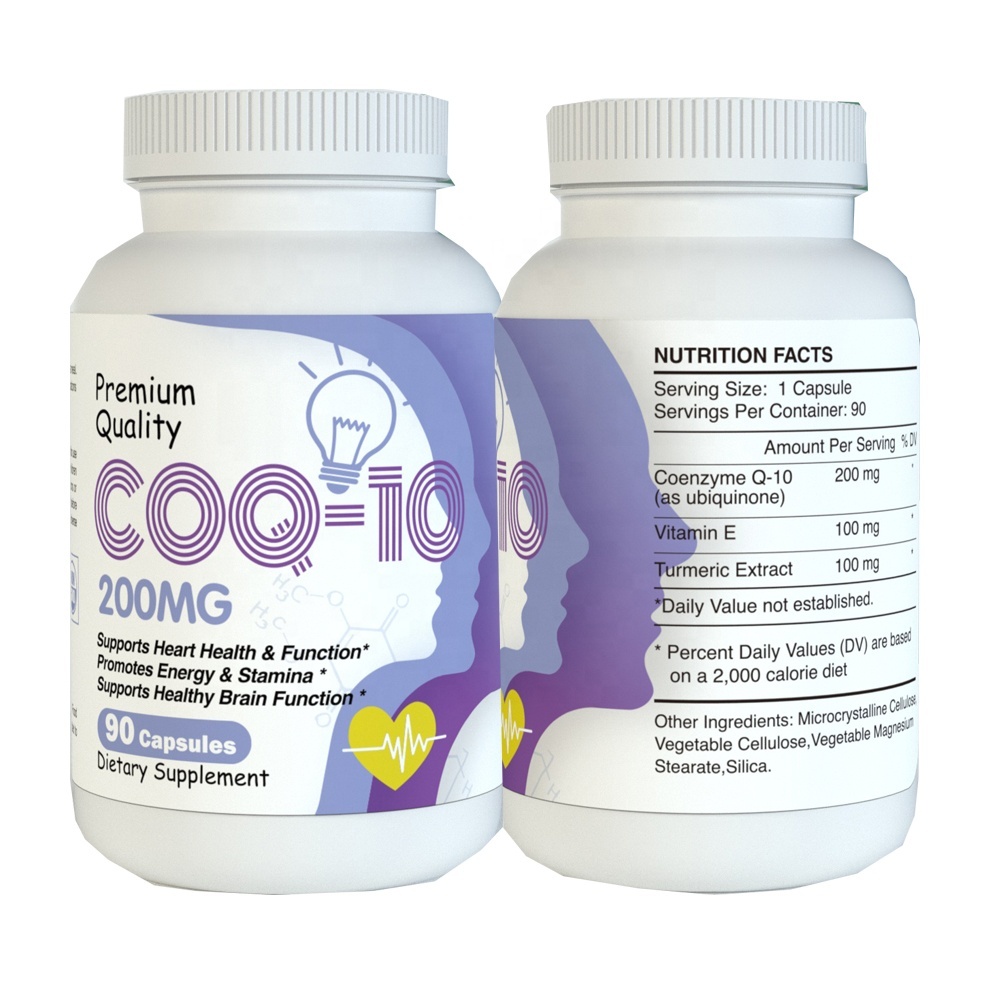 OEM Healthcare Supplement for Energy Heart and Antioxidant Support Vegan Coenzyme Q10 Softgel CoQ10 Capsules