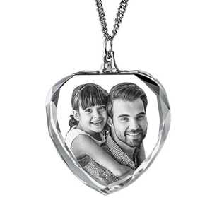 Collar de Cristal Personalizado con Foto K9 al por Mayor, Collar de Cristal en Blanco Barato para Regalo de Boda y Día de San Valentín con Tema 'Amor' en Caja de Regalo - Product Image 1