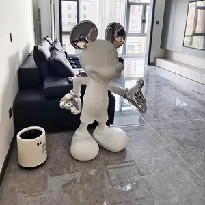 Esculturas de <span class=keywords><strong>Mickey</strong></span> al por Mayor, Estatuas de Ratón de Fibra de Vidrio de Tamaño Real, Esculturas Pintadas, Decoración para el Hogar - Product Image 5