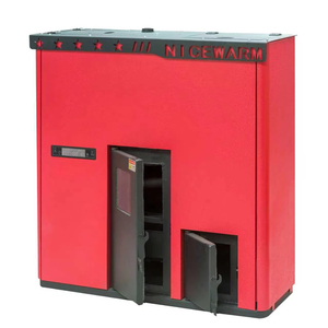 Poêle à granulés de biomasse automatique, brûleur à bois d'intérieur, chauffage central de l'eau, cheminée de salle de bain, autoportant, en acier laminé à froid, 100 kW - Product Image 1