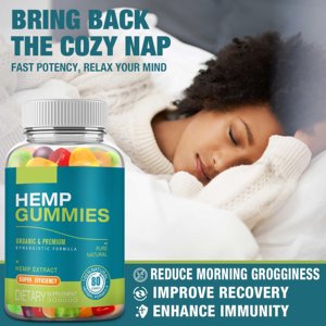 Cânhamo Gummies Melhor degustação frutado Sabor Natural Hemp Oil-para a calma relaxar sono desconforto Joelhos articulações traseiras Músculos 60 peças - Product Image 5