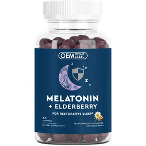 OEM Melatonin Gummies for Adult <b>Sleep</b> & Immunity Support with Elderberry Vegan Antioxidant & Skin Brightening Benefits - Product Image 1
