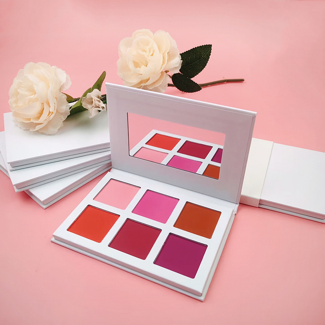 Wholesale High Pigmented Blush Powder DIY Highlighter Contour Face Makeup Palette Private Label Vegan 6 Colors Blush Palette
