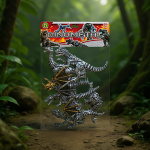 MAZZEO GIOCATTOLI Dinometal Dinosaures Métalliques Fantaisie & Science-Fiction 37x22 Cm Pack pour Enfants de 3 ans et plus Italie - Product Image 3