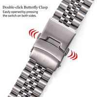 Bracelet de montre en acier inoxydable MZDTIMK Charm 20 mm 22 mm à dégagement rapide, fermoir déployant à double clic, bracelet de montre Jubilee en métal