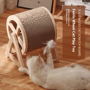 Venta al por mayor noria PetToy CatScratcher resistente al desgaste sin pelusa giratorio CatTree Claw Grinding StandTop Choice para PetStores - Product Image 4