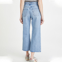 Jean denim pour femmes, modèle à la mode, confortable, taille moyenne, pantalon à pattes d'éléphant, solide et évasé, à la cheville