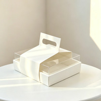 Boîte à dessert carrée transparente portable avec couvercle transparent pour gâteaux, mousses, cupcakes et emballages de thé de l'après-midi, 8 pouces
