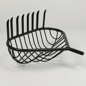 Rastrello per conchiglie resistente con rivestimento in polvere nera, manico in acciaio inossidabile, tipo <span class=keywords><strong>a</strong></span> cestello per la raccolta di molluschi - Product Image 3