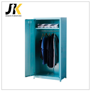 Armoire métallique à 2 portes pour usage domestique, <span class=keywords><strong>casier</strong></span> verrouillable en acier pour vêtements avec barre de suspension pour dortoir du personnel et <span class=keywords><strong>vestiaire</strong></span> de salle de sport - Product Image 6