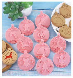 Besafe-Mini tampon 3D en plastique pour <span class=keywords><strong>confiture</strong></span> de chocolat, gaufrage, formes de Noël rondes, <span class=keywords><strong>emporte</strong></span>-pièces à base de fondant pour enfants - Product Image 4