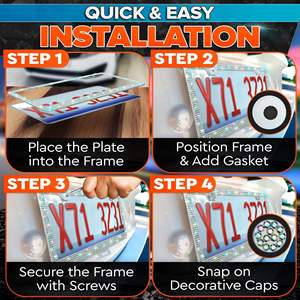 Marco para Matrícula Liberhaus Bling de 12.16 x 6.18 Pulgadas con Diamantes de Imitación Brillantes para Decoración de Automóviles, con Tornillos y Tapas - Product Image 6