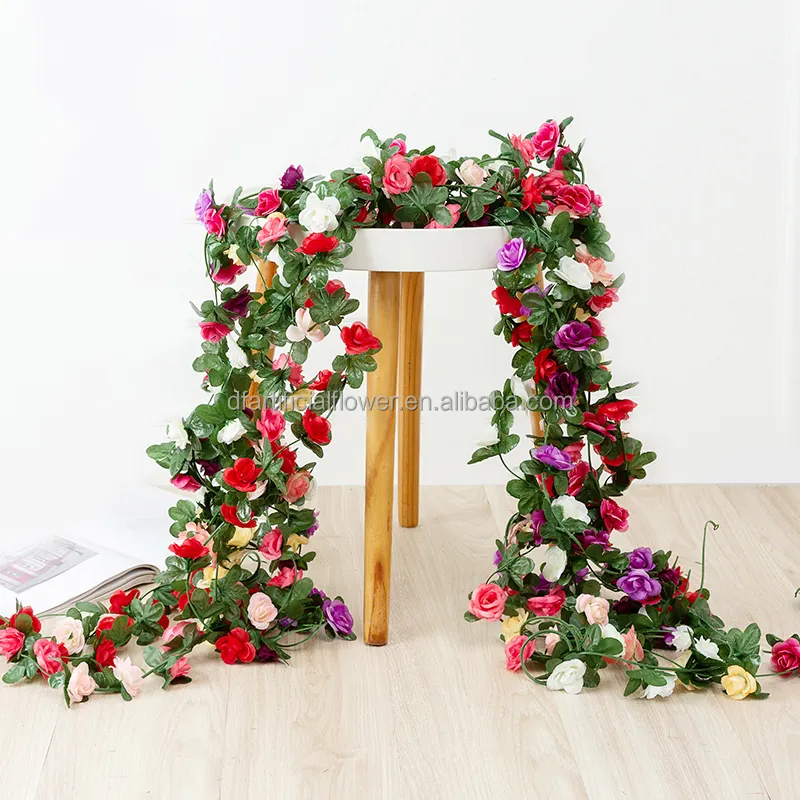 Floral Craft Lifelike Hanging Silk Flower Garland Artificial Peony Vine For Store Home party garden Fence Decoration