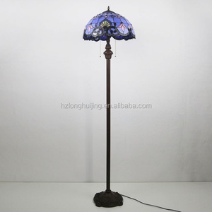 Lámpara de Pie LongHuiJing, Lámpara de Vidrio con Pantalla con Diseño de Libélula, Lámparas Tiffany para Restaurante - Product Image 4