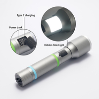 Lampe torche zoomable avec batterie 26800, 4000 mAh, en alliage d'aluminium, LED, rechargeable par USB C, power bank, lampe de travail pour le camping